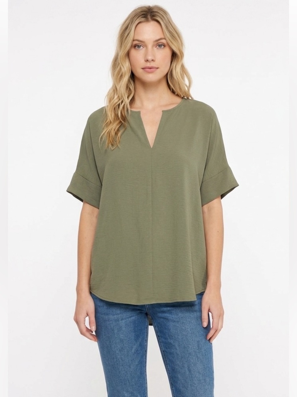 Zenana Premium top olive green size large